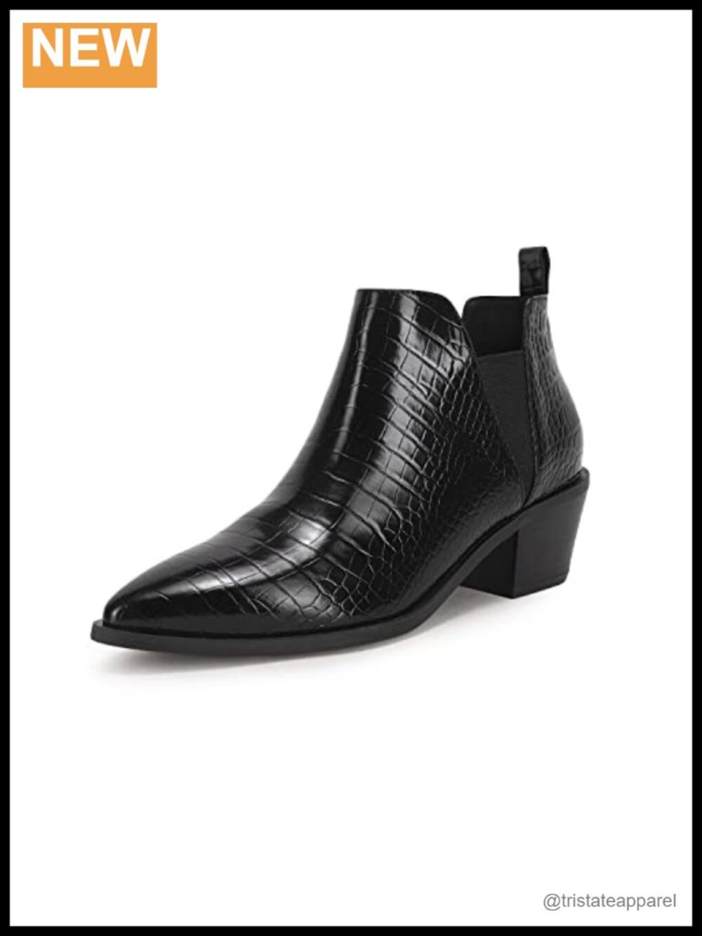 Women's Faux Suede Pointed Toe Chunky Heel Ankle Boots Slip On Western Bootie